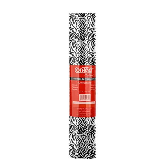 Rollo Adhesivo Contact Estampado 20mts Zebra