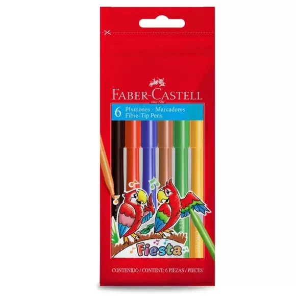 Plumón Faber Castell Fiesta X 6