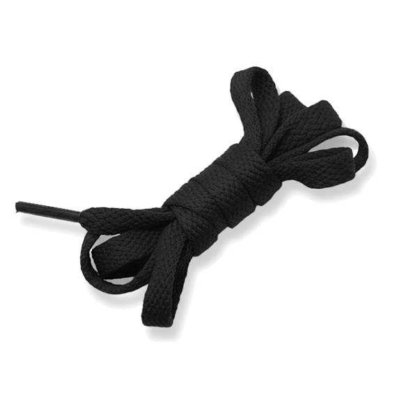 Cordón Tenis Plano 40cm Negro