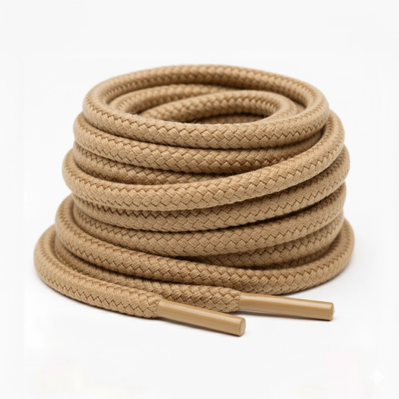 Cordón Tenis Redondo 120cm Beige