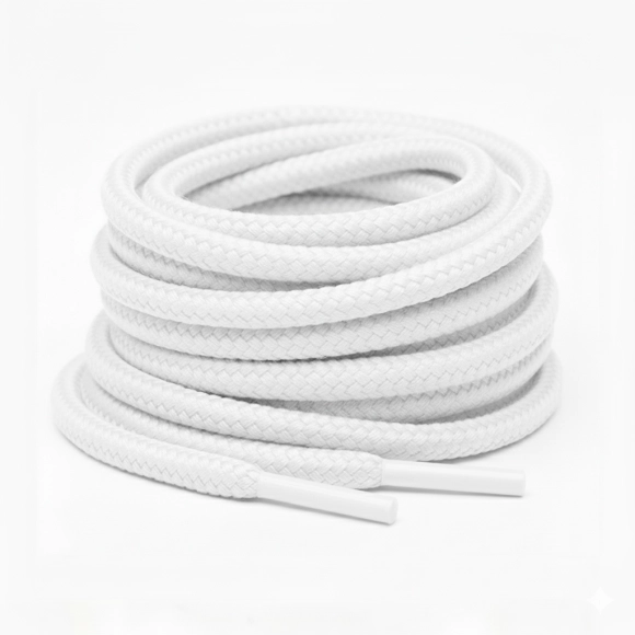Cordón Tenis Redondo 120cm Blanco