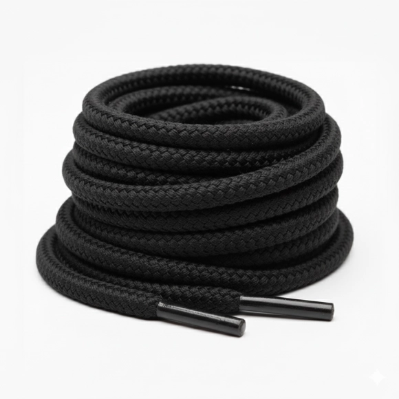 Cordón Tenis Redondo 120cm Negro