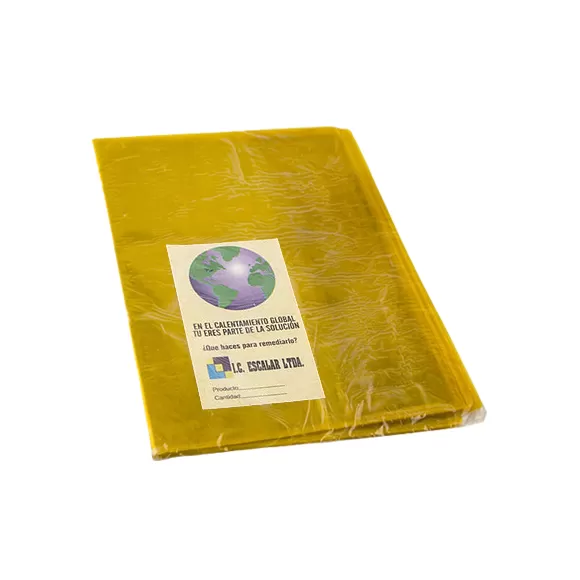 Forro Acetato Cuaderno Pequeño Amarillo X 10