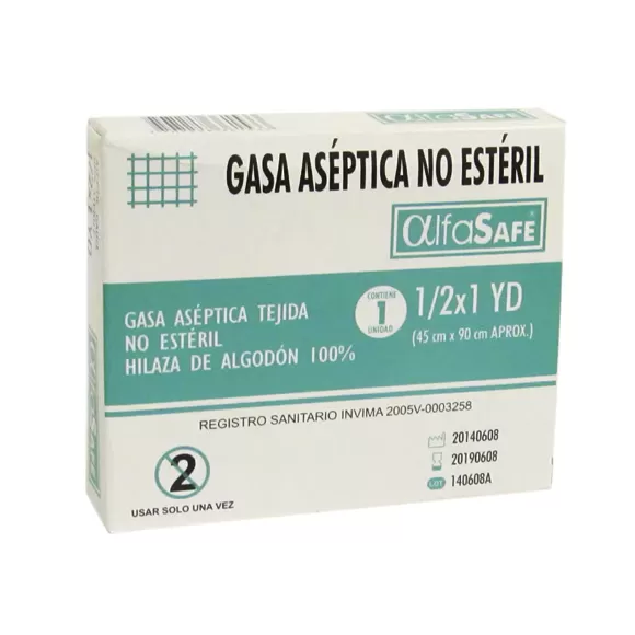 Gasa Aséptica No Estéril 1/2 Pulgada
