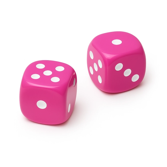 Juego De 2 Dados Grande Fucsia