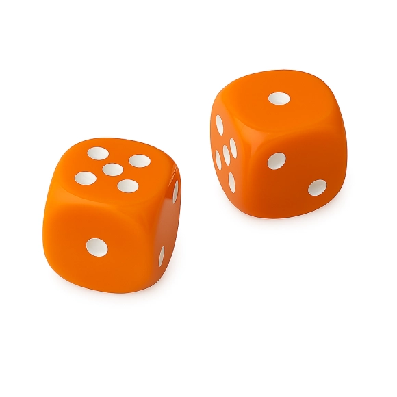 Juego De 2 Dados Grande Naranja