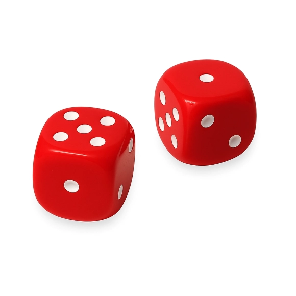 Juego De 2 Dados Grande Rojo