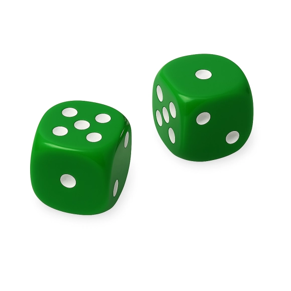 Juego De 2 Dados Grande Verde