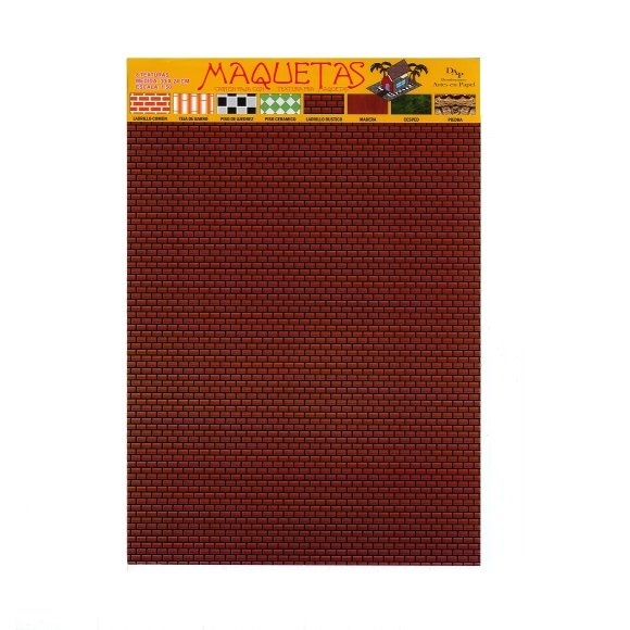 Papel Maqueta Ladrillo Oscuro X 10