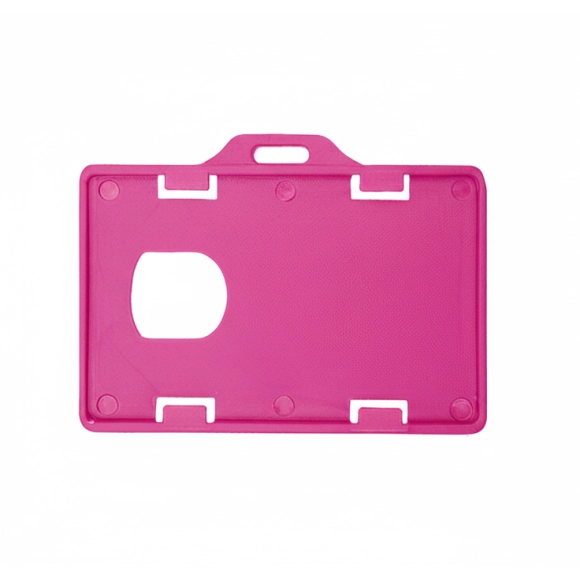 Porta Carnet Plastico Horizontal Fucsia