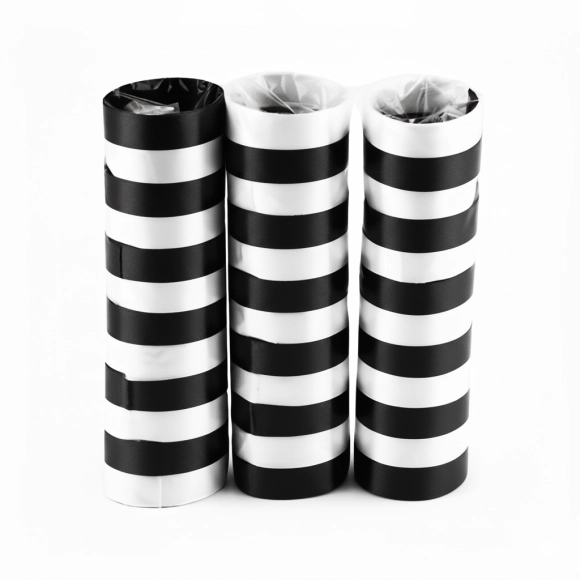 Serpentinas Satinadas Negro X 3