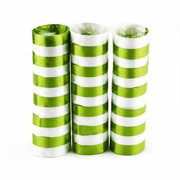 Serpentinas Satinadas Verde Limón X 3