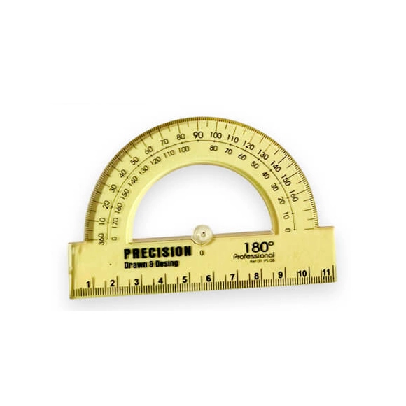 Transportador 180º Amarillo