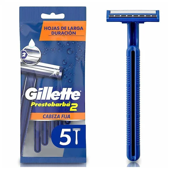 Máquina De Afeitar Gillette Hojas Y Cabeza Móvil X 5