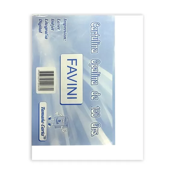 Cartulina Fina 180gr Opalina Carta X 50