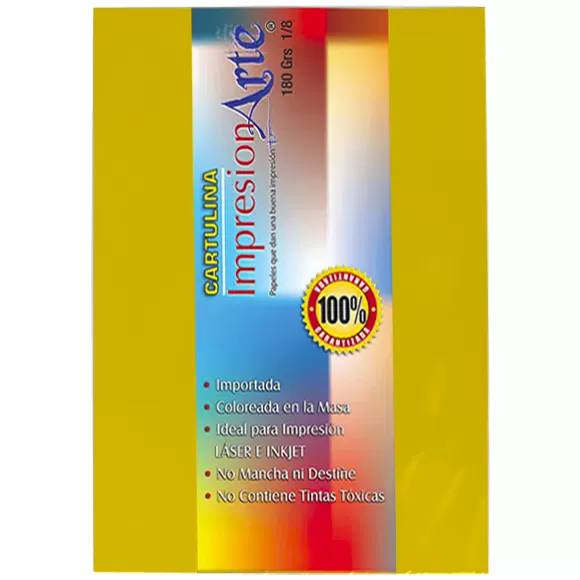 Cartulina Iris 1/8 Amarilla X 10