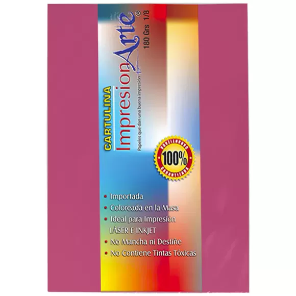 Cartulina Iris 1/8 Fucsia X 10