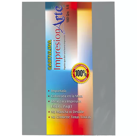 Cartulina Iris 1/8 Gris X 10