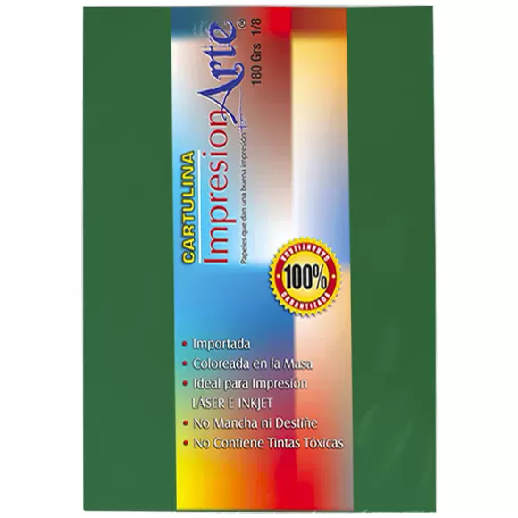 Cartulina Iris 1/8 Verde Navidad X 10