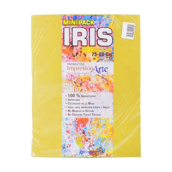 Papel Iris Impresionarte Carta Amarilla X 20