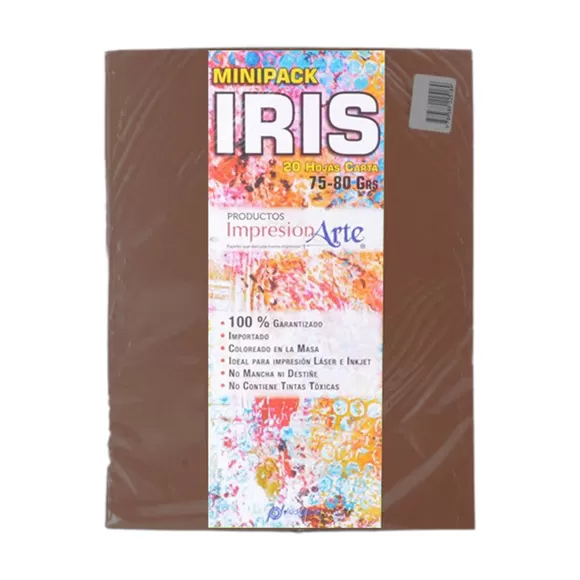Papel Iris Impresionarte Carta Marrón Escolar X 20
