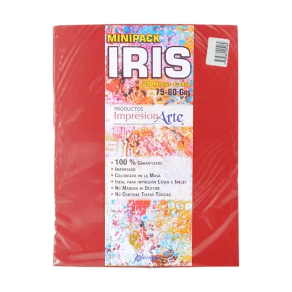 Papel Iris Impresionarte Carta Rojo X 20