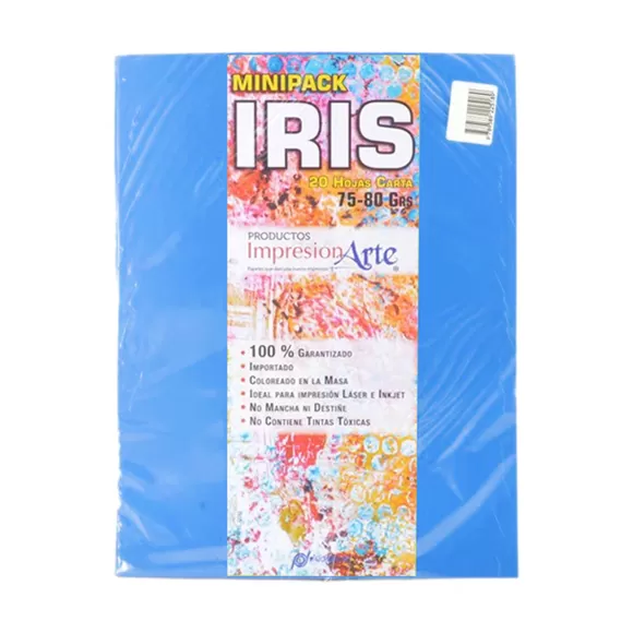 Papel Iris Impresionarte Carta Turquesa X 20