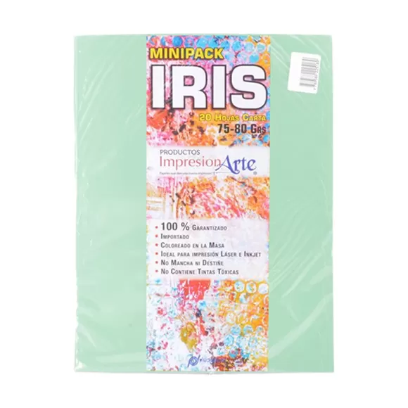 Papel Iris Impresionarte Carta Verde Lagoon X 20