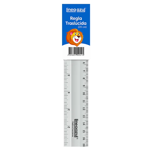 Regla Linea Azul Plástica 20cm