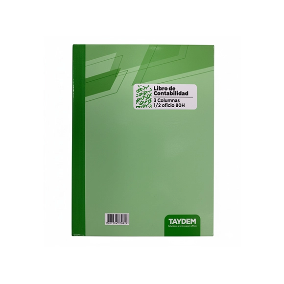 Libro Contabilidad 3 Columnas Marfil 80h 1/2 Oficio
