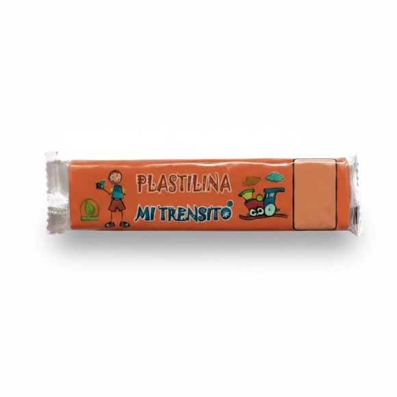 Plastilina Mi Trensito Barra 55gr Naranja Fluorescente