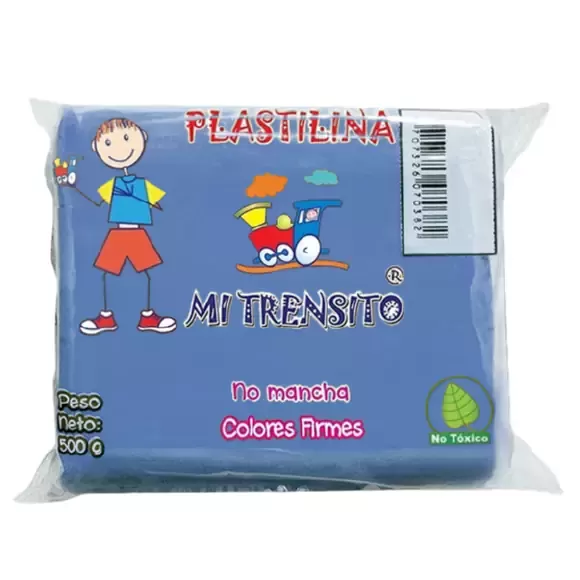 Plastilina Mi Trensito En Barra 500gr Azul Claro
