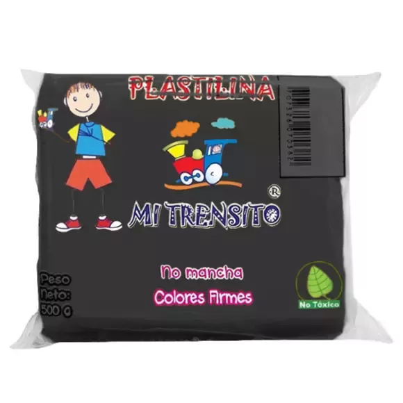 Plastilina Mi Trensito Barra 500gr Negra