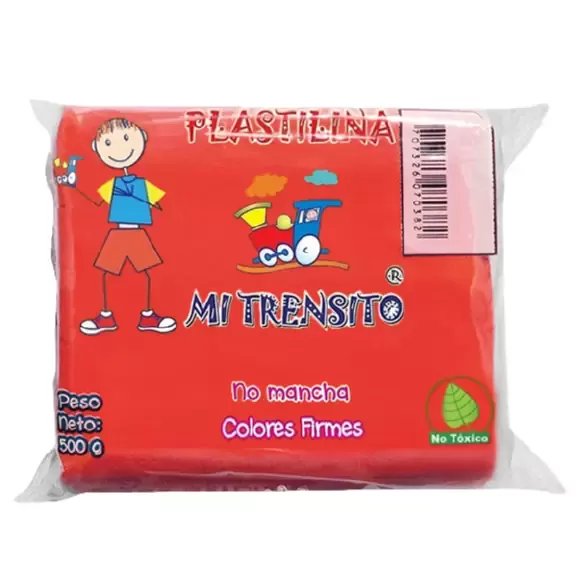 Plastilina Mi Trensito En Barra 500gr Roja