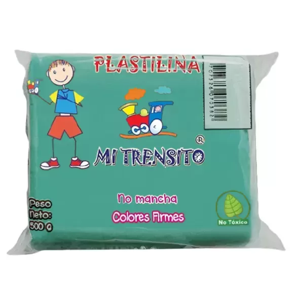 Plastilina Mi Trensito En Barra 500gr Verde Claro