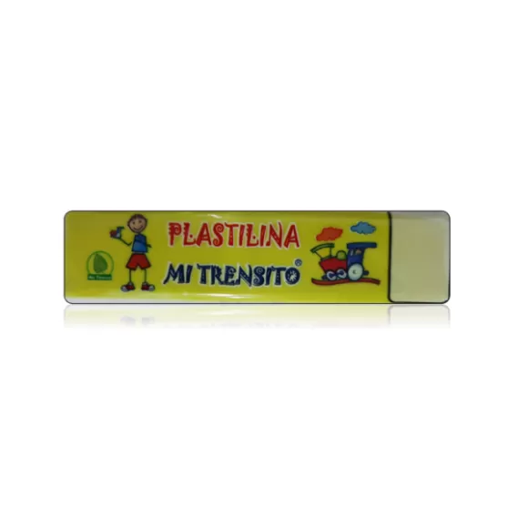 Plastilina Mi Trensito En Barra 55gr Amarilla Fluorescente