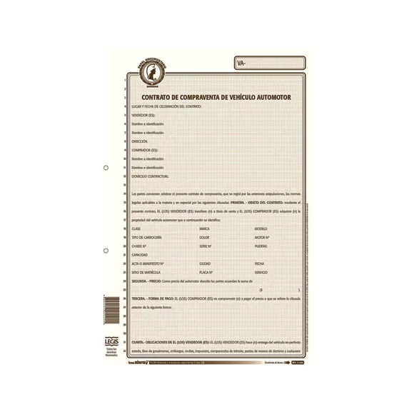 Contrato Compraventa Vehículo Automotor Minerva