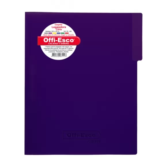 Carpeta Legajadora Con Gancho Offi Esco Oe-808 Carta Morado