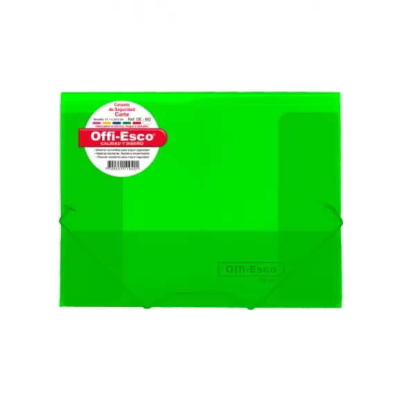Carpeta Seguridad Offi Esco Oe-802 Carta Verde Claro
