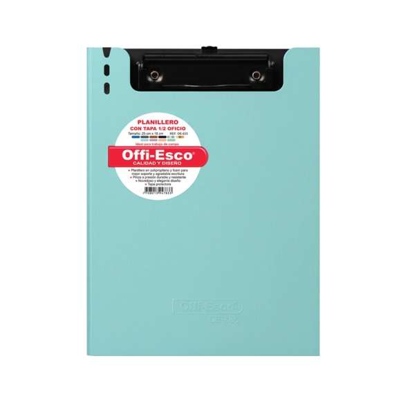 Planillero Acrílico Con Tapa 1/2 Oficio Azul Pastel