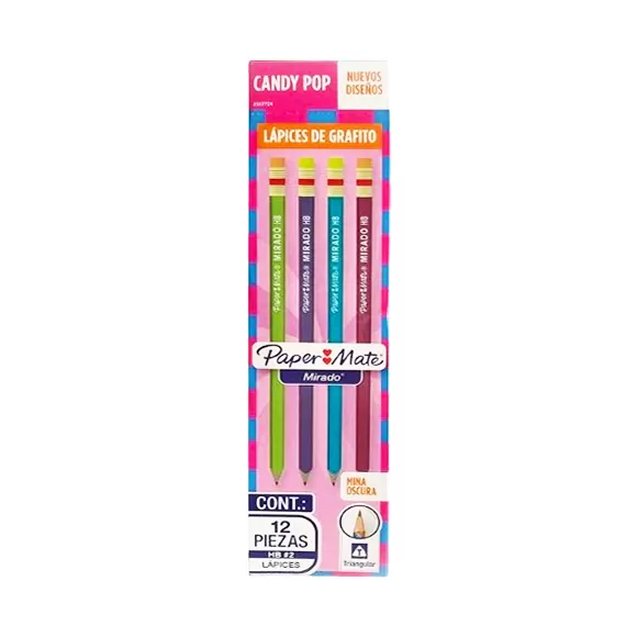 Lápiz Mirado Triangular Candy Pop Hb2 Niña X 12