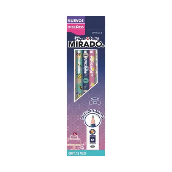 Lápiz Mirado Hexagonal Hb2 Diseños Niña X 12