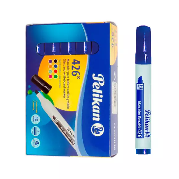 Marcador Pelikan Borrable 426 Azul X 10