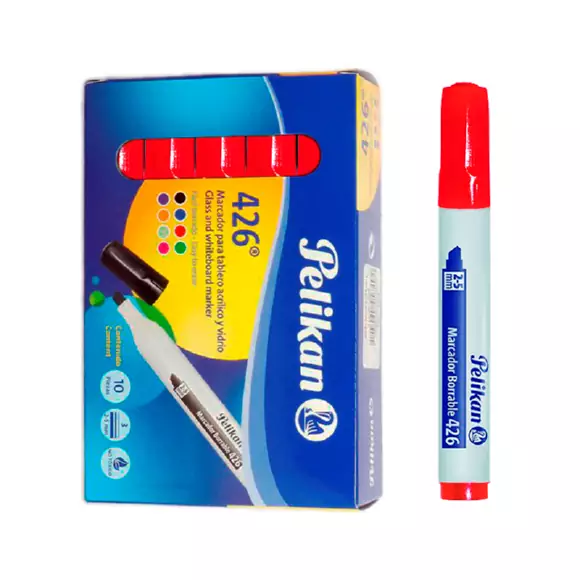 Marcador Pelikan Borrable 426 Rojo X 10