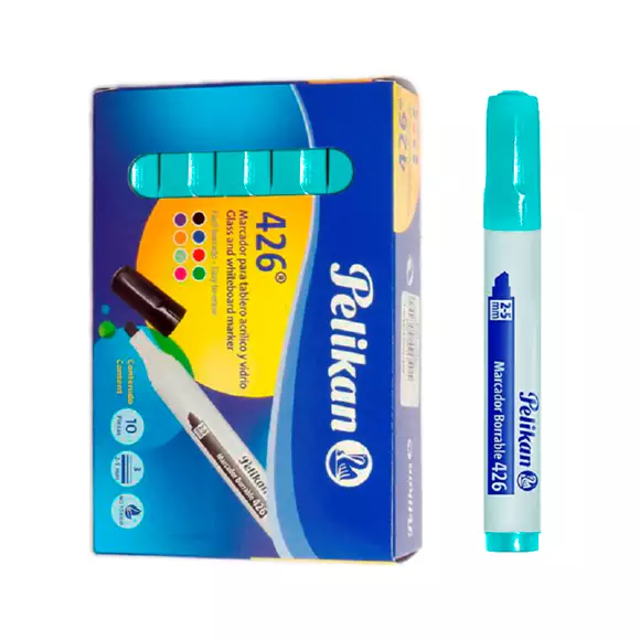 Marcador Pelikan Borrable 426 Turquesa X 10