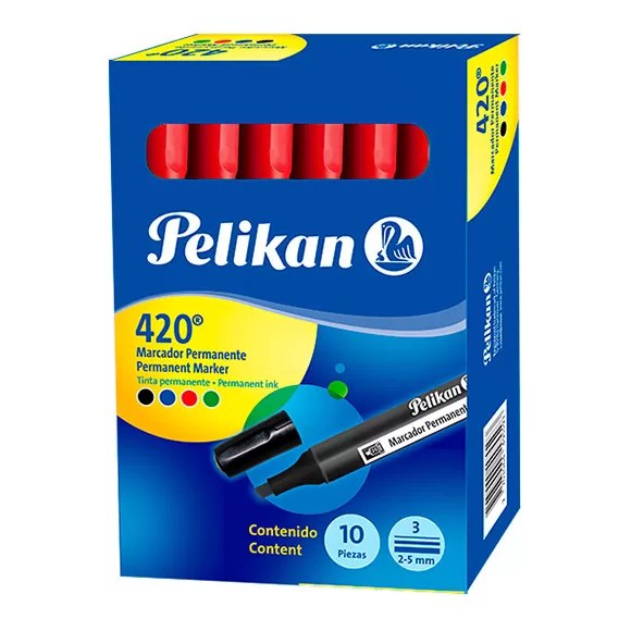 Marcador Pelikan Permanente 420 Rojo X 10