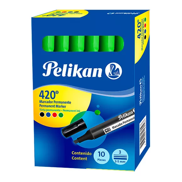 Marcador Pelikan Permanente 420 Verde X 10