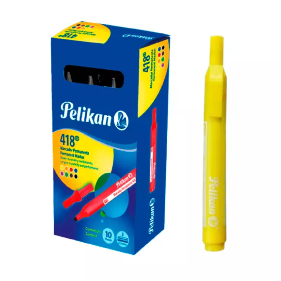 Marcador Pelikan Permanente 418 Amarillo X 10