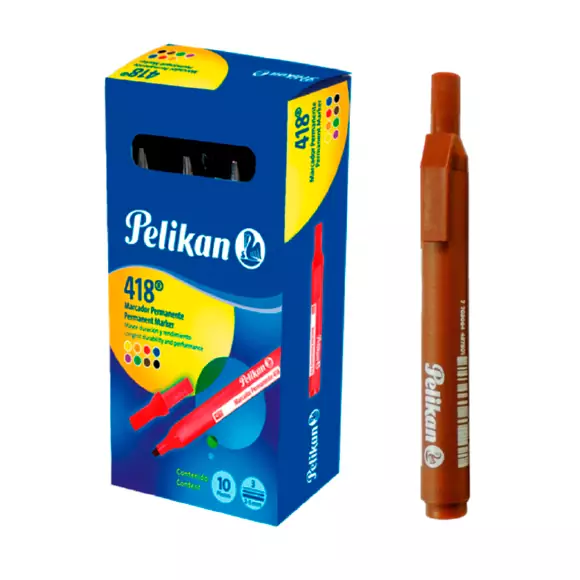 Marcador Pelikan Permanente 418 Café X 10