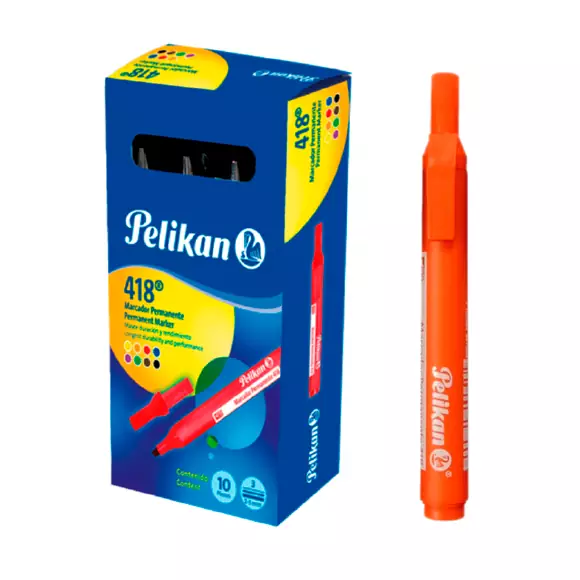 Marcador Pelikan Permanente 418 Naranja X 10